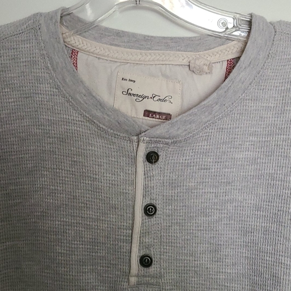 Grey thermal long sleeve henley Sovereign Code - Picture 3 of 3